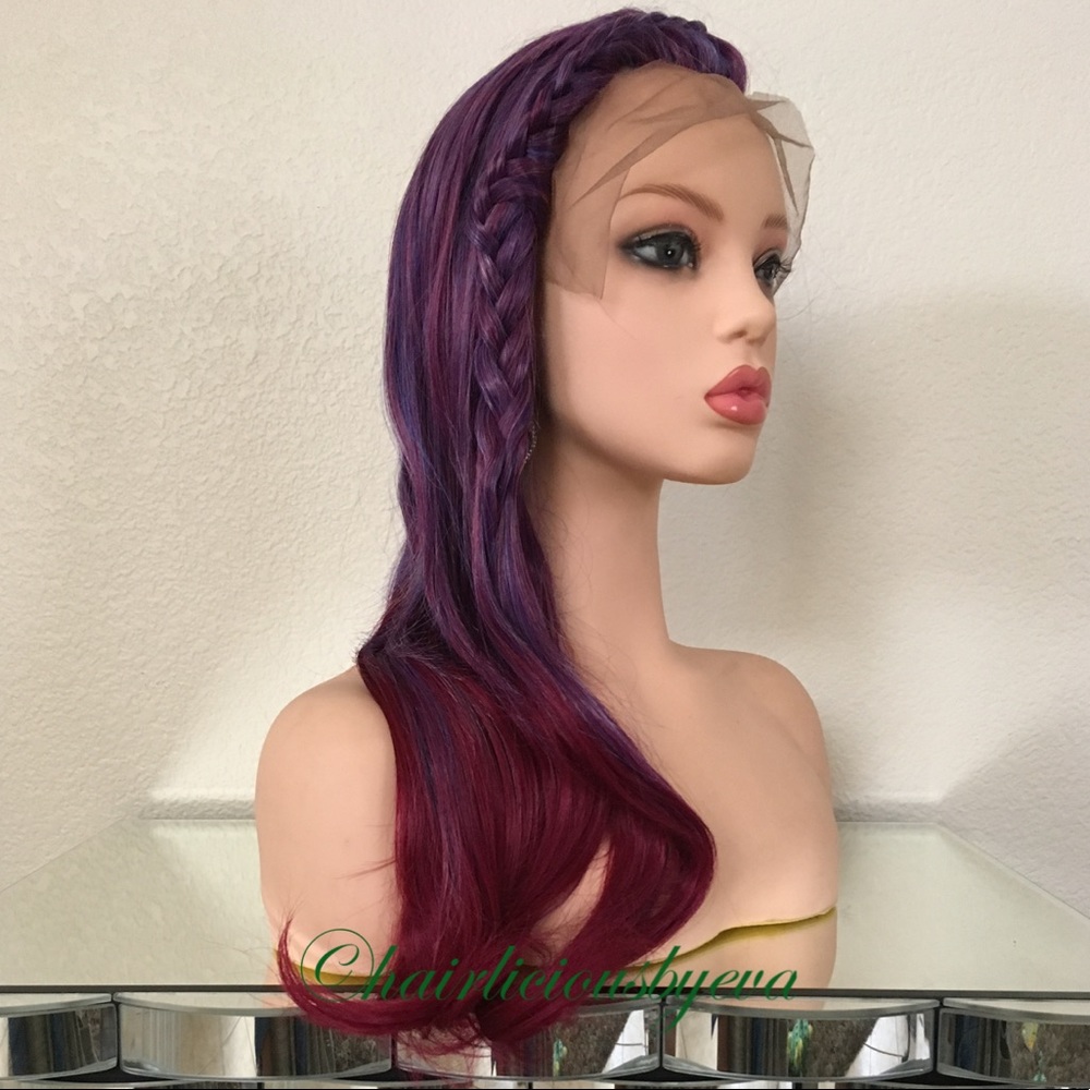 Mixed colors wig Swiss lace front wavy 22” Long - Picture 5 of 8